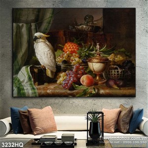 Tranh sơn dầu treo tường bếp