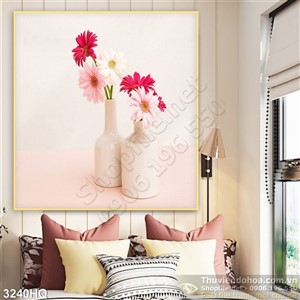 Tranh hoa đồng tiền trang trí treo tường