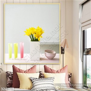 Tranh hoa lá trang trí hiện đại