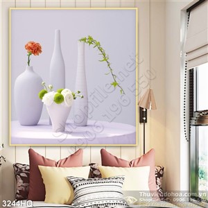 Tranh bình hoa treo tường phòng khách