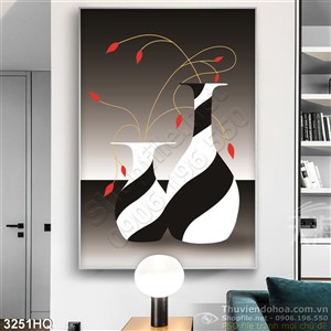 Tranh bình hoa trang trí treo tường