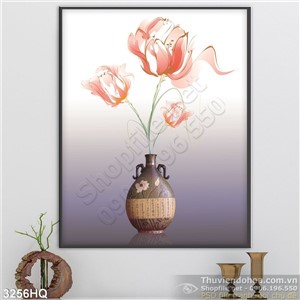 Tranh bình hoa nghệ thuật trang trí đẹp