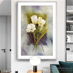 Tranh hoa tulip trang trí phòng ngủ