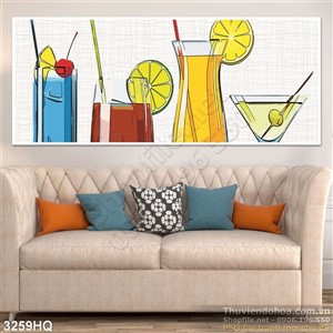 Tranh nước ép trang trí quán