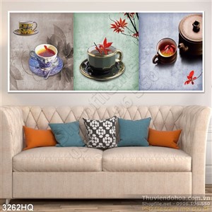 Tranh ly tách trang trí bếp