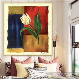 Tranh hoa tulip treo tường hiện đại