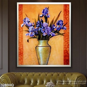 Tranh sơn dầu hoa  địa lan