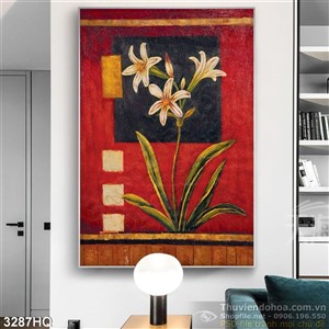 Tranh hoa Ly trang trí phòng khách