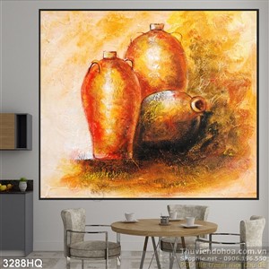 Tranh bình hoa cổ trang trí treo tường