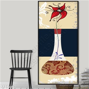 Tranh hoa lá hiện đại trang trí phòng khách