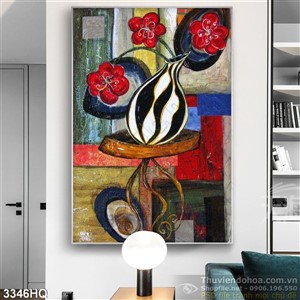 Tranh bình hoa treo tường hiện đại