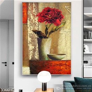 Tranh hoa sơn dầu trang trí phòng ngủ