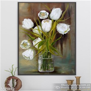 Tranh hoa tulip sơn dầu đẹp