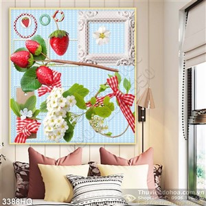 Tranh quả dâu trang trí