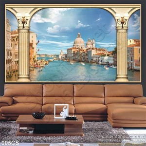 Tranh cửa sổ và thành phố cổ