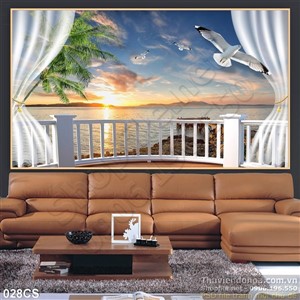 Tranh cửa sổ ban công trang trí treo tường đẹp