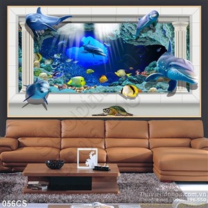 Tranh cửa sổ và đại dương đẹp