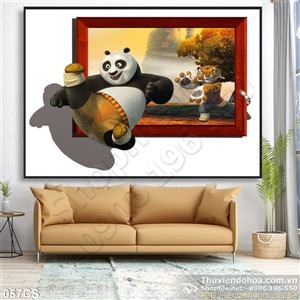 Tranh cửa sổ và gấu panda