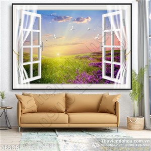 Tranh cửa sổ và dđồng cỏ