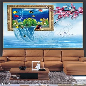 Tranh cửa sổ và hoa trang trí đẹp