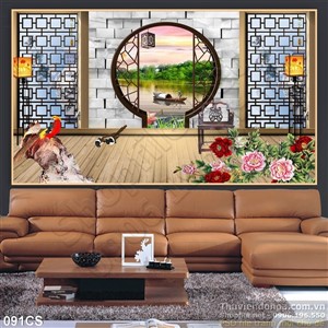 Tranh cửa sổ truyền thống trang trí treo tường