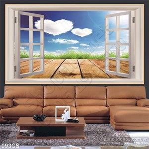 Tranh cửa sổ và bầu trời thiên nhiên