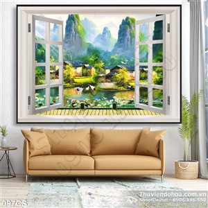 Tranh cửa sổ nhìn ra thiên nhiên độc đáo