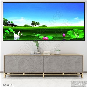 Tranh phong cảnh đầm sen Tranh phong cảnh đầm sen