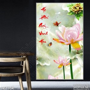 Tranh hoa sen in kính màu Tranh hoa sen in kính màu