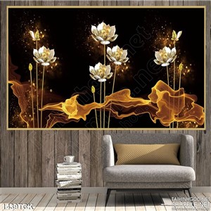 Tranh 3D sen ngọc Tranh 3D sen ngọc