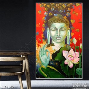 Tranh phật và sen Tranh phật và sen