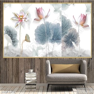 Ba  bức tranh hoa sen Ba  bức tranh hoa sen