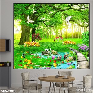 Tranh phong cảnh cá Koi trong hồ Tranh phong cảnh cá Koi trong hồ