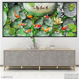 Cá Koi quần hội in màu Cá Koi quần hội in màu