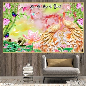 Tranh hoa sen và phượng hoàng Tranh hoa sen và phượng hoàng