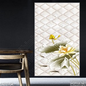 Tranh in kính màu hoa sen vàng Tranh in kính màu hoa sen vàng