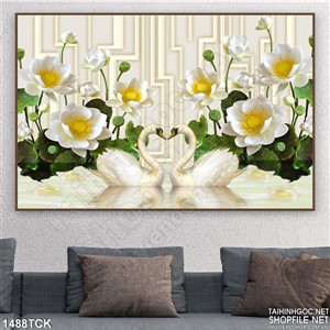 Tranh thiên nga và sen Tranh thiên nga và sen