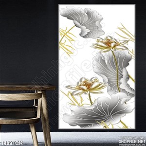 Tranh in kính hoa sen nở Tranh in kính hoa sen nở