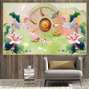 Tranh cá Koi hội hợp Tranh cá Koi hội hợp