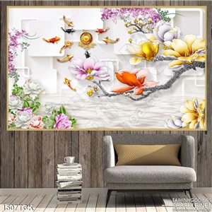 Tranh  in màu hoa sen Tranh  in màu hoa sen