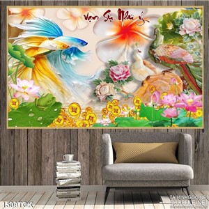 Tranh cá sim betta vạn sự như ý Tranh cá sim betta vạn sự như ý