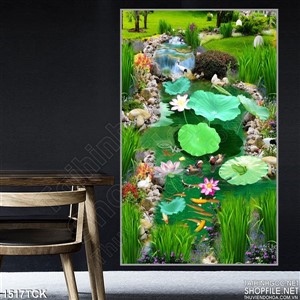 Tranh sen bên suối Tranh sen bên suối