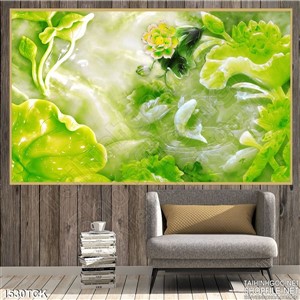 Tranh in kính sen ngọc bích Tranh in kính sen ngọc bích