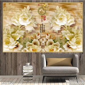 Tranh sen trắng đá Tranh sen trắng đá