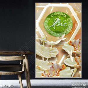 Tranh hoa sen chữ Phúc Tranh hoa sen chữ Phúc