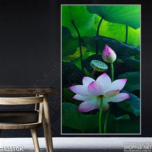 Tranh in lụa nụ sen Tranh in lụa nụ sen