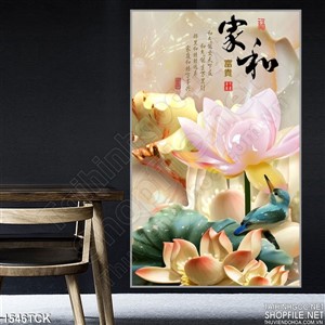 Tranh3D cành hoa sen Tranh3D cành hoa sen