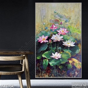 Tranh hoa sen in canvas Tranh hoa sen in canvas