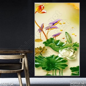 Tranh hoa sen xanh ngọc Tranh hoa sen xanh ngọc