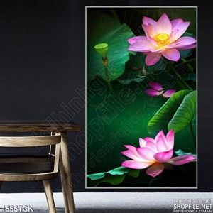 Tranh hoa sen tím Tranh hoa sen tím